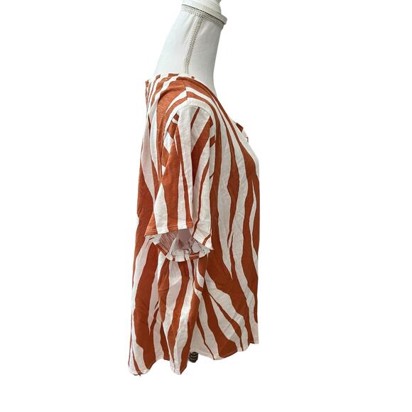 Rachel Zoe Zebra Animal Print Casual Short Sleeve Top Plus Size 3X - Picture 3 of 6